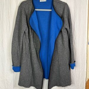 Karton Italian wool and angora blend Sz 10 gray and Blue Knit Sweater